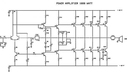 1000W power audio amplifier circuit