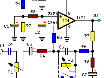 stereo preamplifier circuit with bass boost