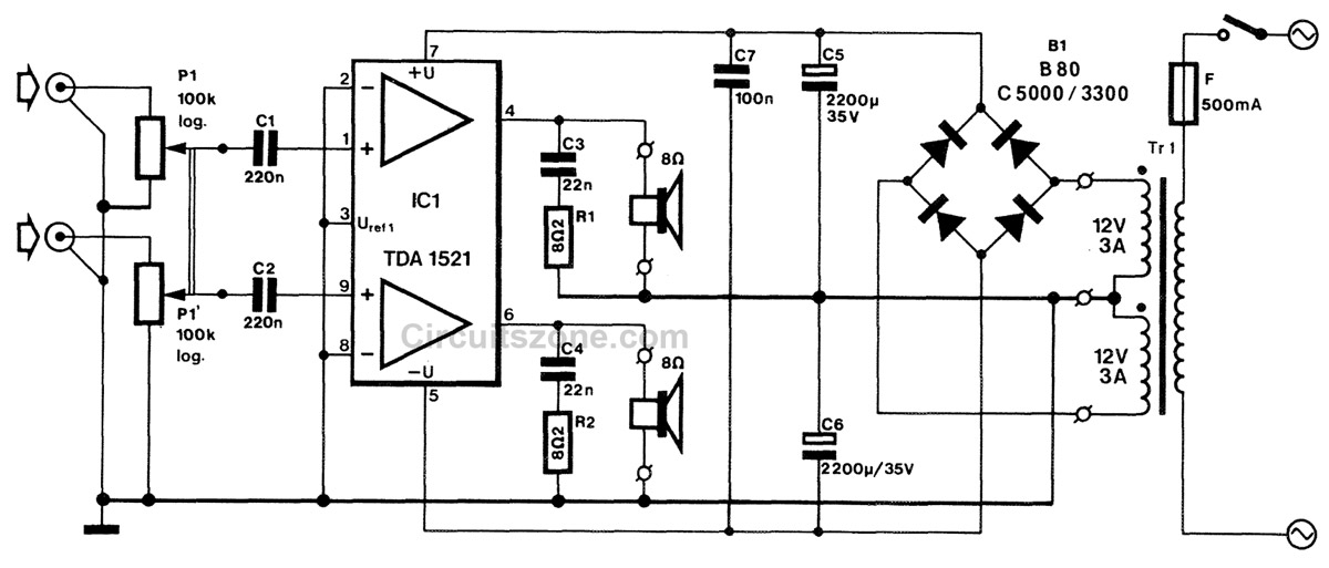 integrated stereo amplifier