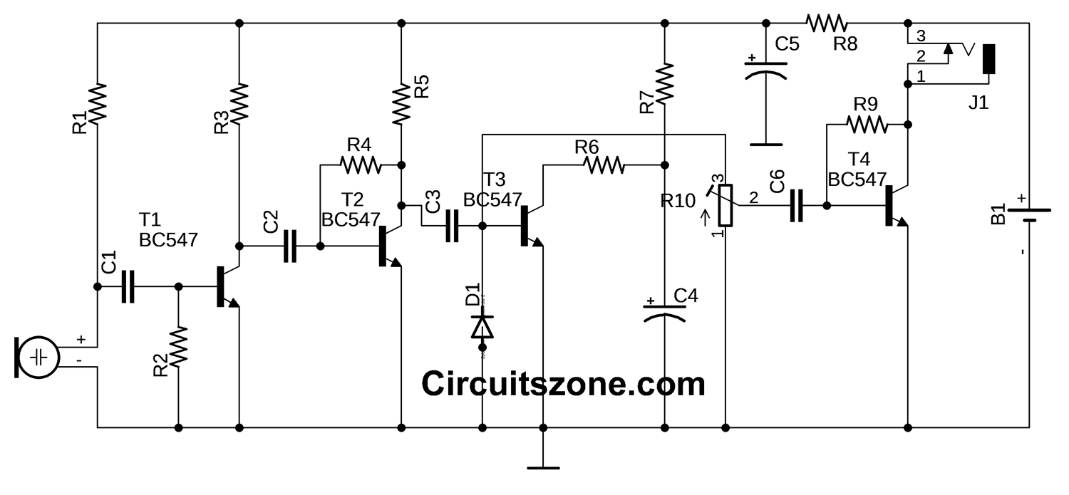 Amplifier Ear Circuit Based 4 Transistors